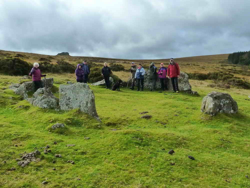 A substantial hut circle on the slope above (and north-west) of Round Pound