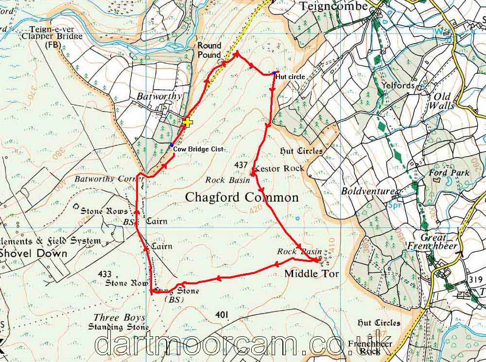 Map of Route - Crown Copyright - Ordnance Survey Licence number 100047373