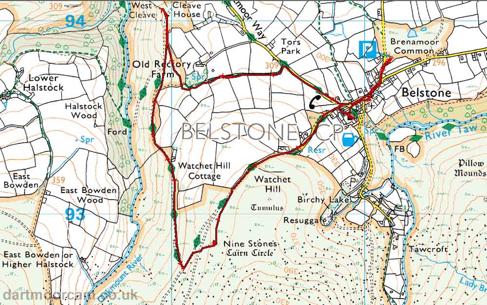 Map of Route - Crown Copyright - Ordnance Survey Licence number 100047373