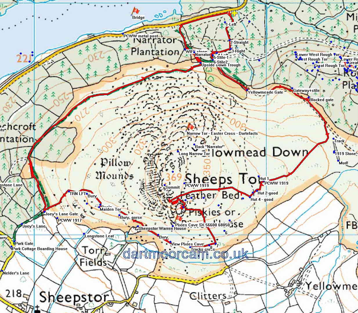 Map of Route - Crown Copyright - Ordnance Survey Licence number 100047373