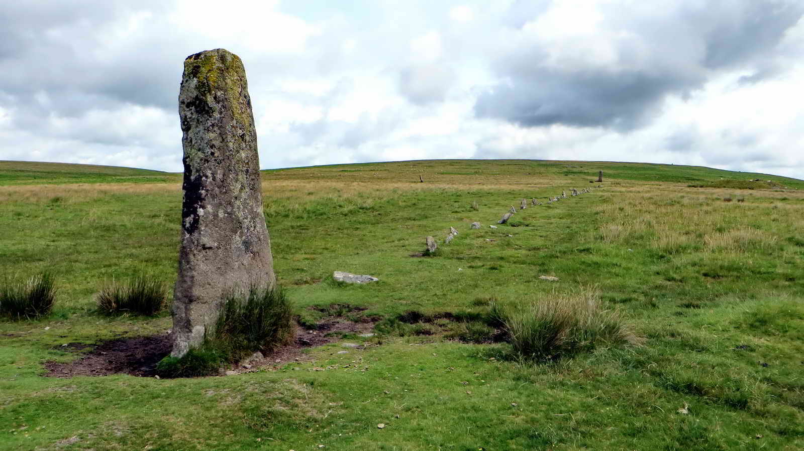Menhir at the west end of stone row no. 1 in the sketch map below