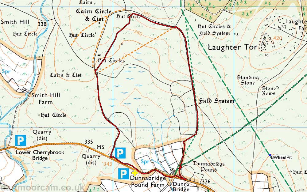 Map of Route - Crown Copyright - Ordnance Survey Licence number 100047373