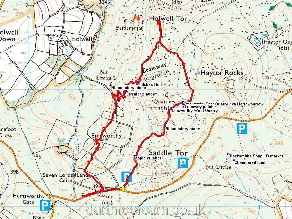 Map of Route - Crown Copyright - Ordnance Survey Licence number 100047373