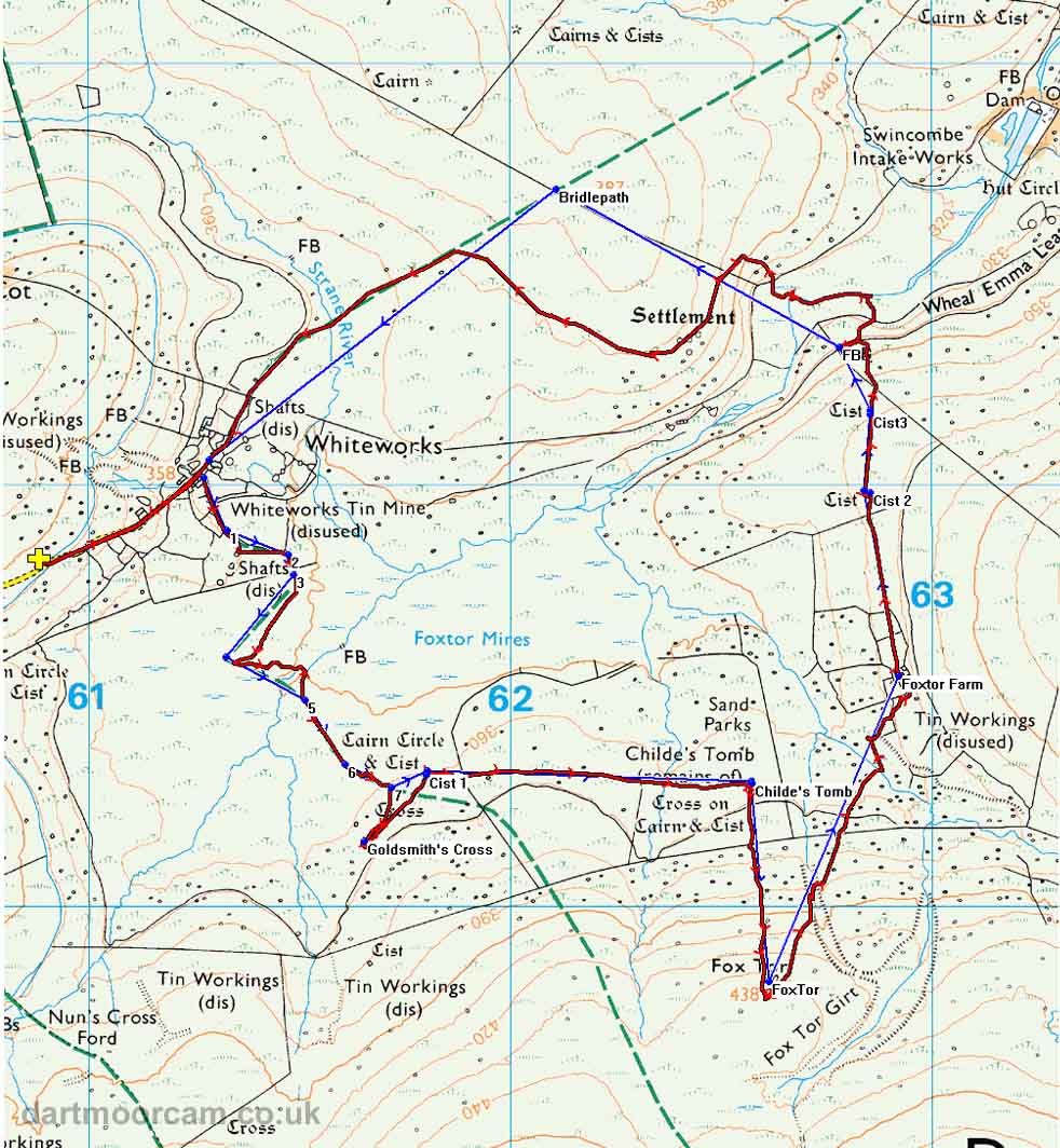 Map of Route - Crown Copyright - Ordnance Survey Licence number 100047373