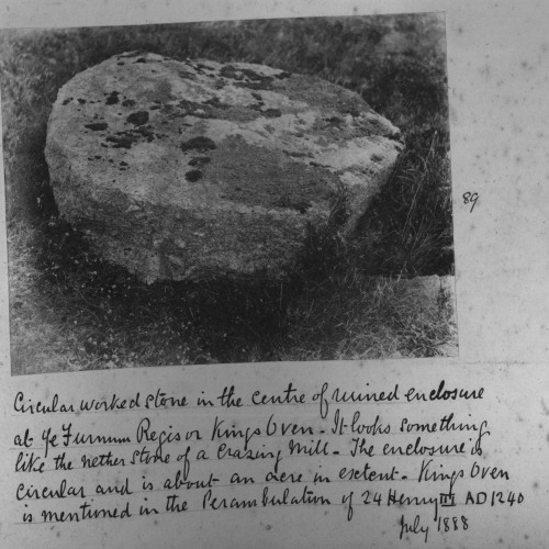 A millstone in an enclosure at King’s Oven - Image used by kind permission of the Dartmoor Trust Archive