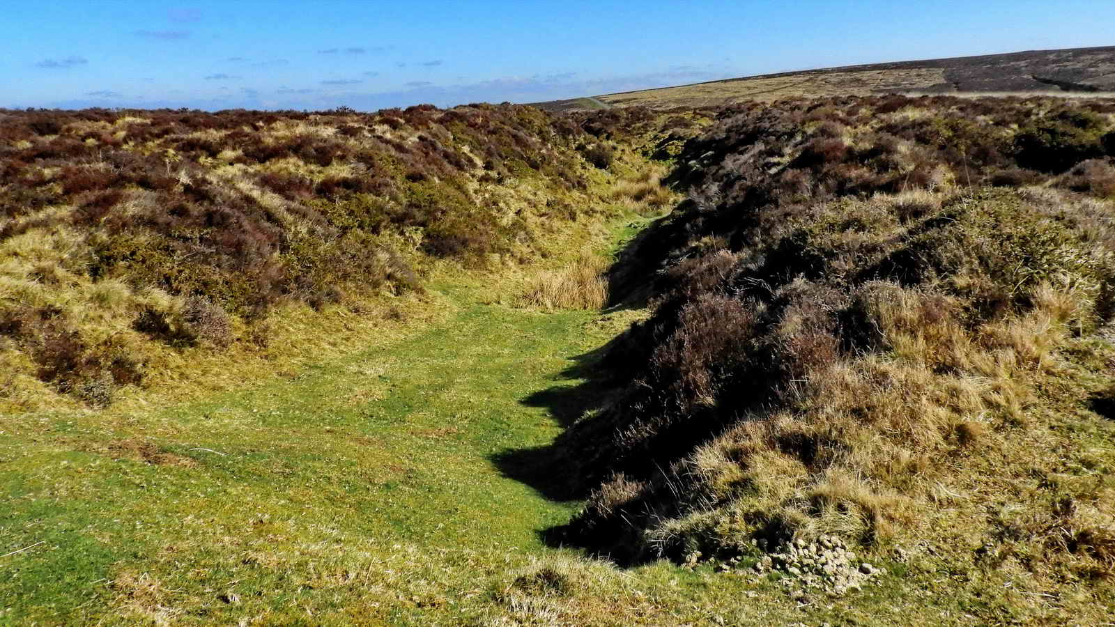 Just over 300 metres from the road the track crosses a gert, where tinners changed the look of the landscape