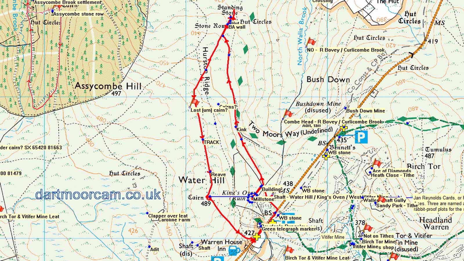 Map of Route - Crown Copyright - Ordnance Survey Licence number 100047373