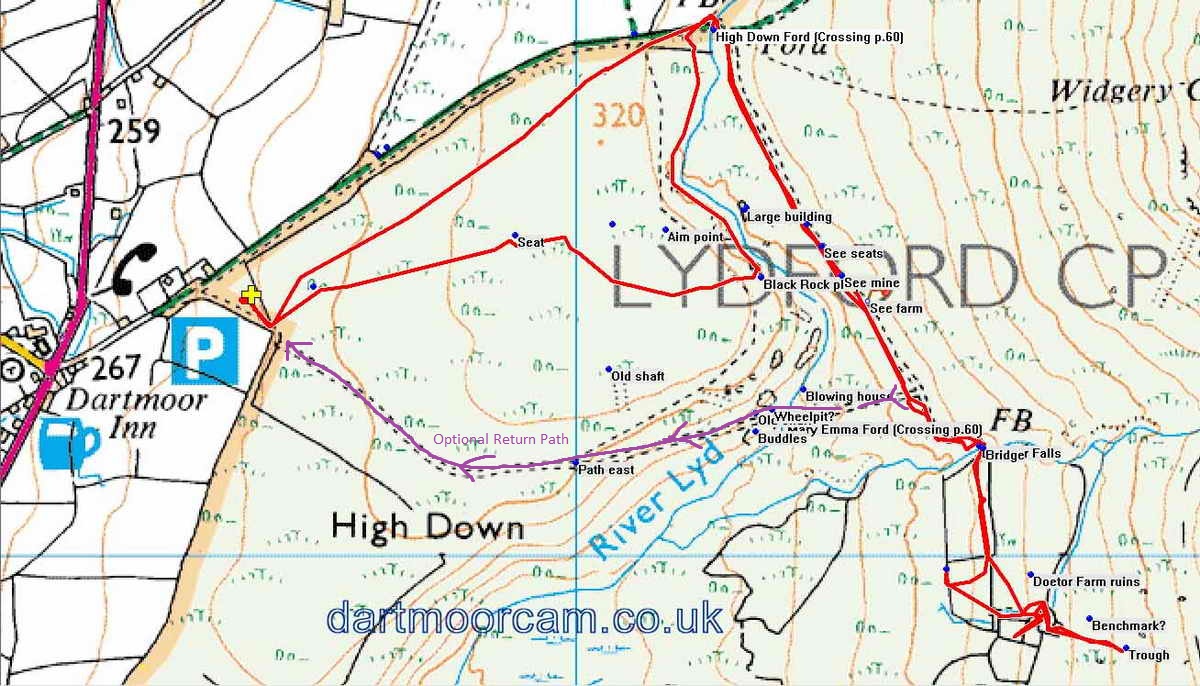 Map of Route - Crown Copyright - Ordnance Survey Licence number 100047373
