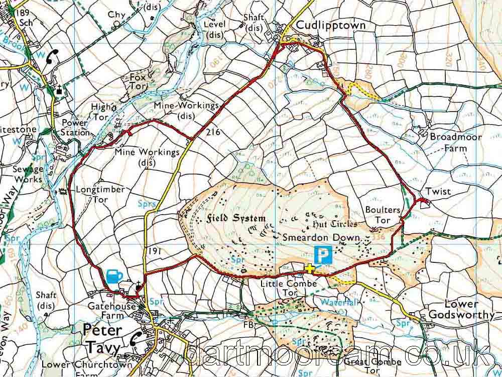 Map of Route - Crown Copyright - Ordnance Survey Licence number 100047373