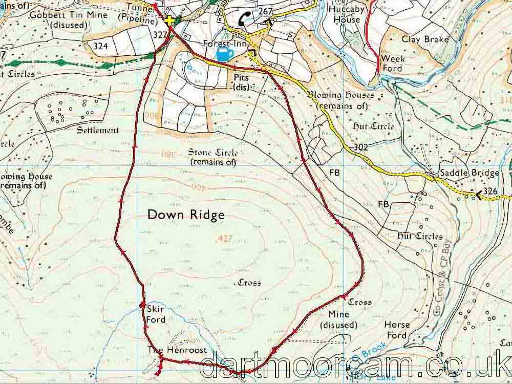 Map of Route - Crown Copyright - Ordnance Survey Licence number 100047373
